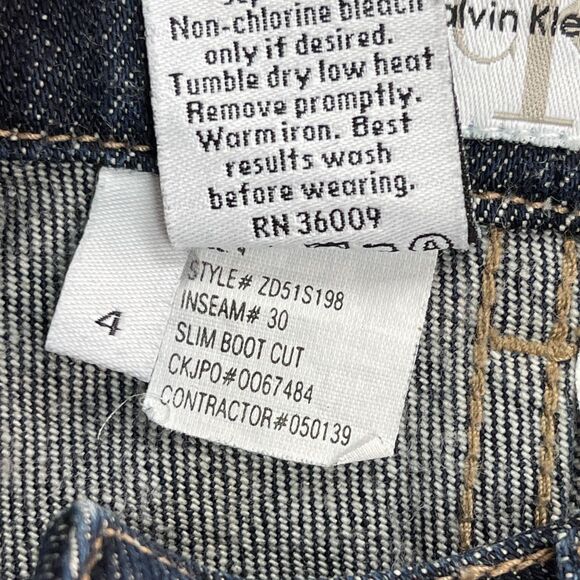 Calvin Klein Jeans Women's Pants Size 4 Slim Bootcut Dark Blue - Picture 8 of 9